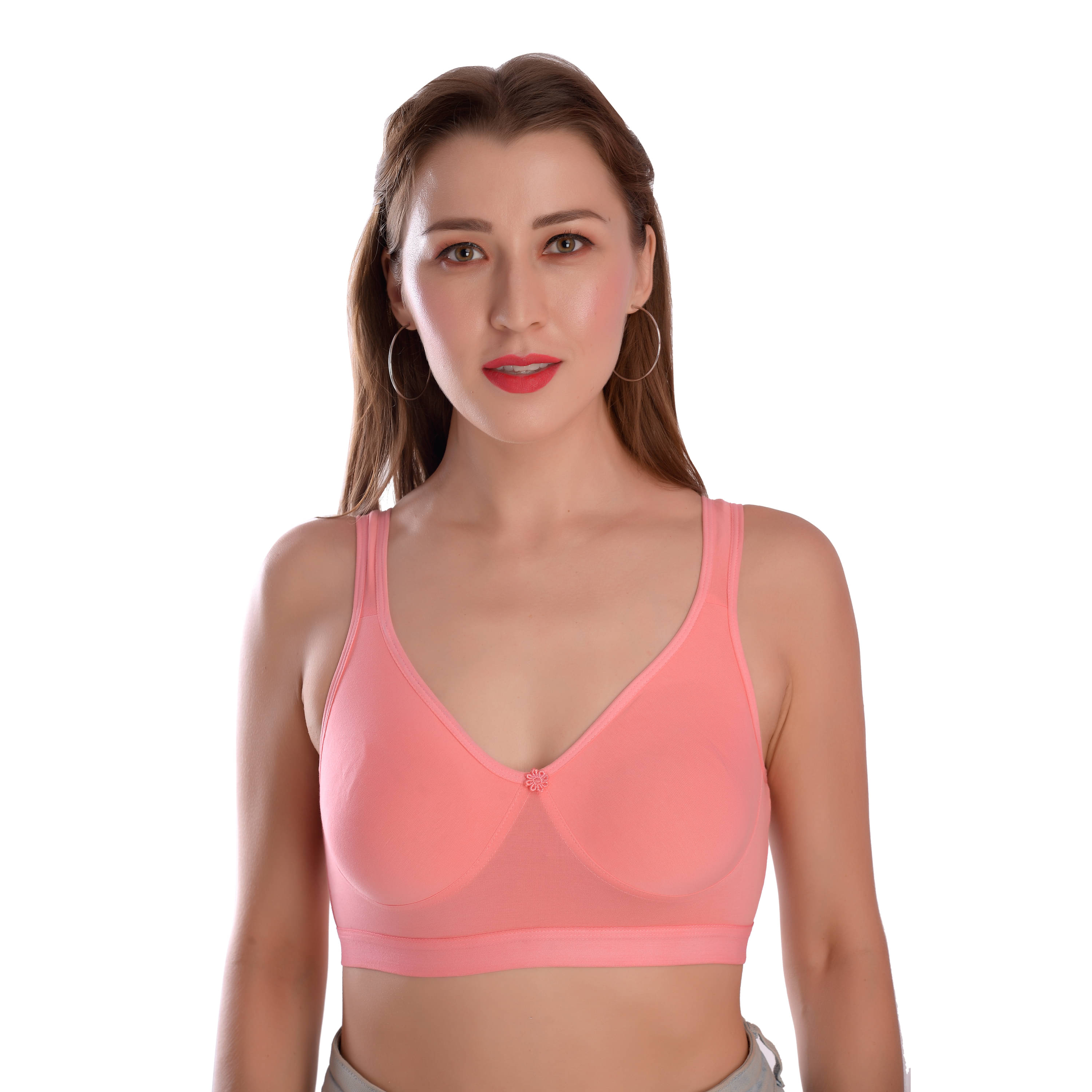     			Elina Cotton Racerback bra - Pink