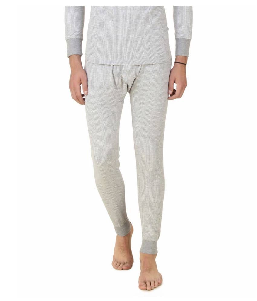 Hap Kings Pack of 1 Cotton Blend Thermal Bottoms For Men's ( Grey )