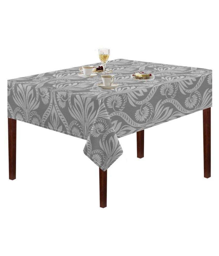 Oasis Hometex - Grey Melange Cotton Table Cover (Pack of 1)     			Oasis Hometex - Grey Melange Cotton Table Cover (Pack of 1)