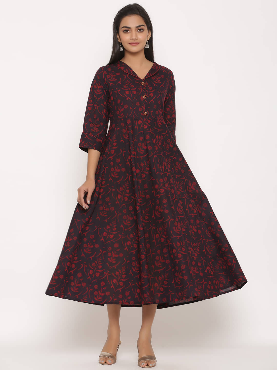 miravan Maroon Cotton Anarkali Kurti - Kurtis, Tunics | Buy online on ZillyBuy