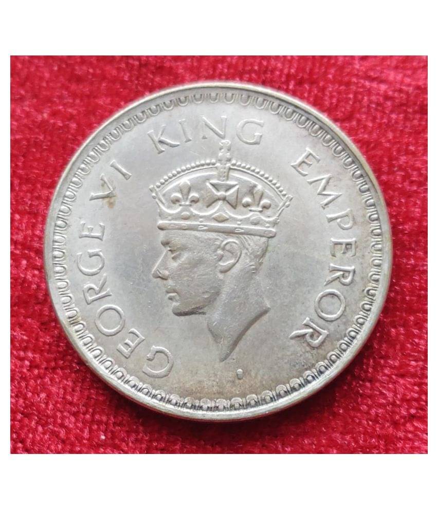 WFS - 1938 ONE RUPEE KING GEORGE VI SILVER PLATED COIN 1 Numismatic Coins WFS - 1938 ONE RUPEE KING GEORGE VI SILVER PLATED COIN 1 Numismatic Coins