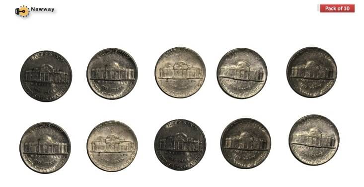     			{Pack of 10} 5 Cents Mix Year United States of America Coin Extremely Rare Coins Pack of 10