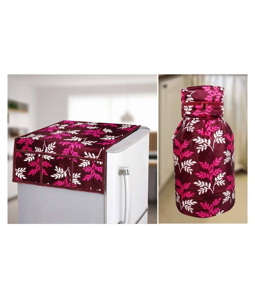 E-Retailer Set of 2 Polyester Purple Fridge Top Cover E-Retailer Set of 2 Polyester Purple Fridge Top Cover