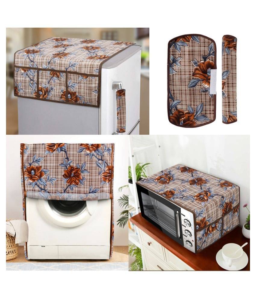     			E-Retailer Set of 5 Polyester Brown Fridge Top Cover