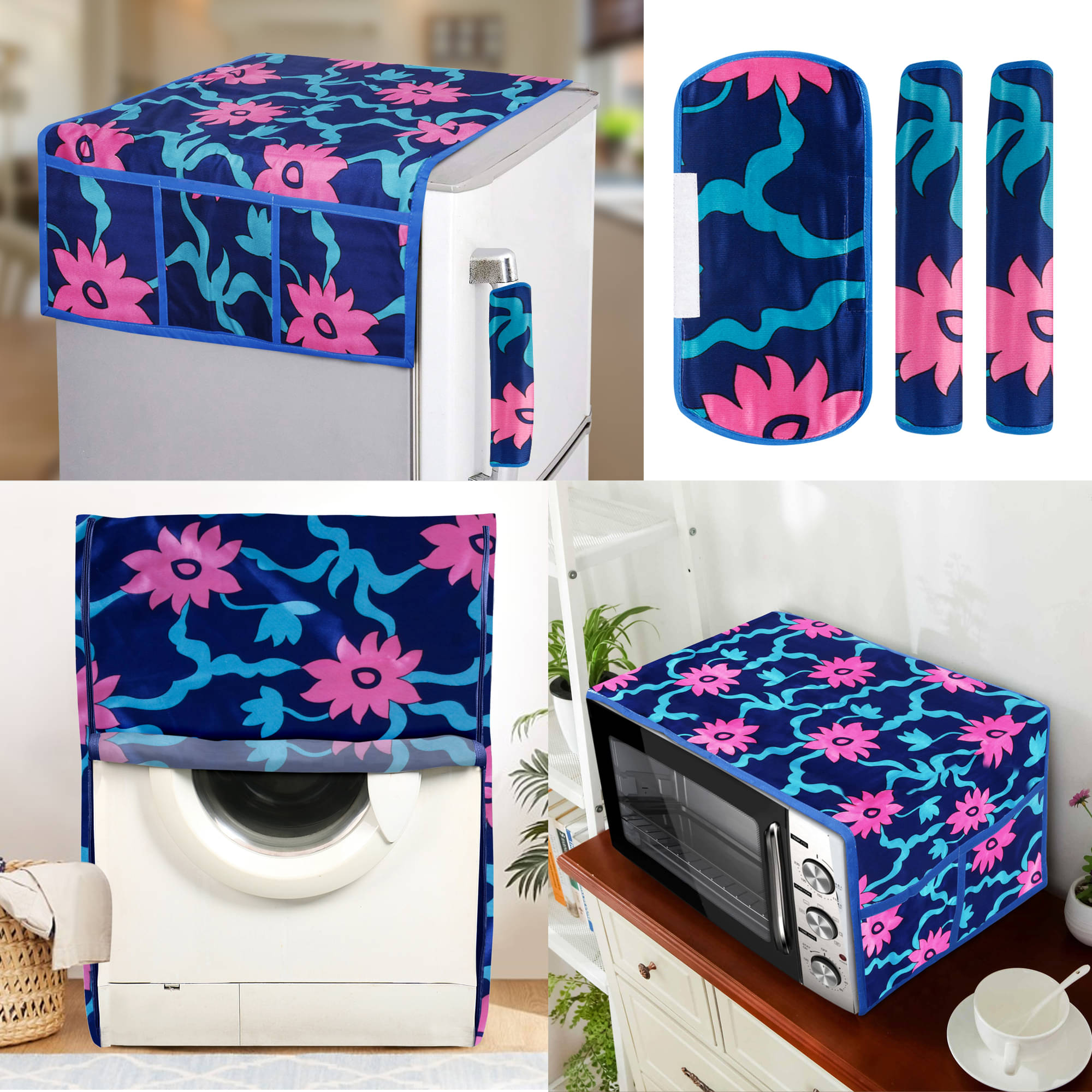 E-Retailer Set of 6 Polyester Pink Fridge Top Cover E-Retailer Set of 6 Polyester Pink Fridge Top Cover