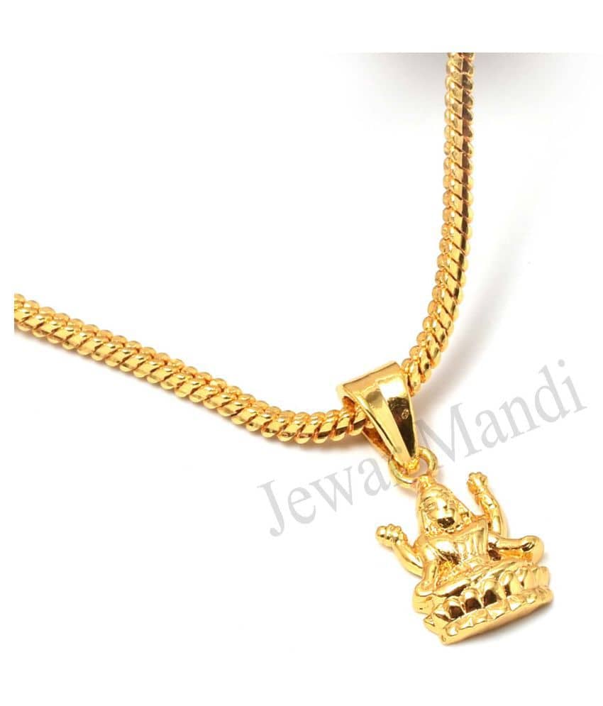 Jewar Mandi Pendant Maa Lakshmi Dhandevi Wealth Locket Chain Gold Plated Rich Look Long Size Latest Designer Daily Use Jewelry for Men Women, Boys Girls, Unisex - Jewellery Sets | Buy online on ZillyBuy