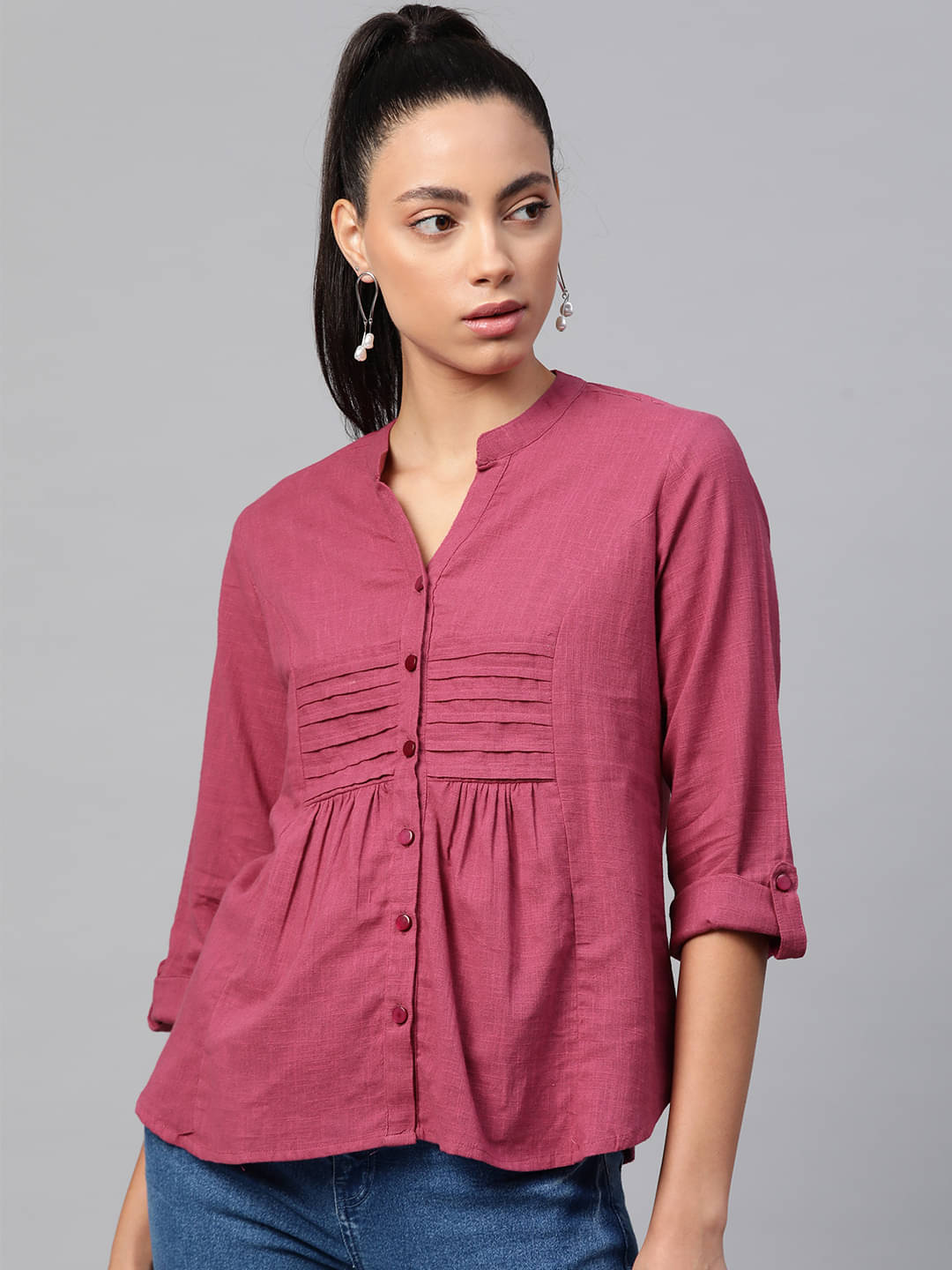 Yash Gallery Women's Cotton Regular Top ( Pink ) Yash Gallery Women's Cotton Regular Top ( Pink )