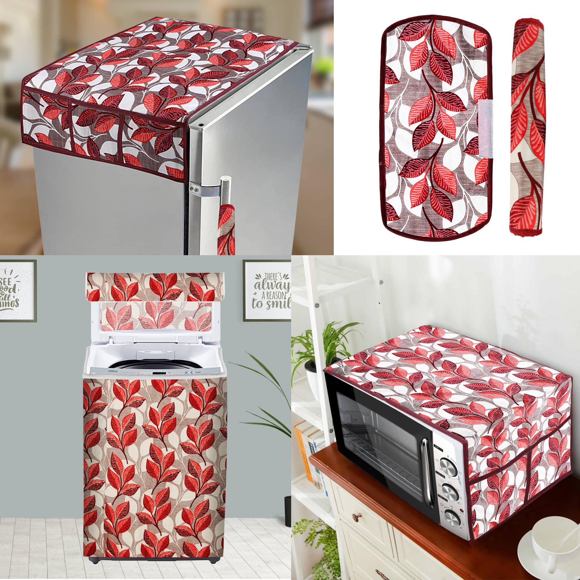     			E-Retailer Set of 5 Polyester Pink Fridge Top Cover