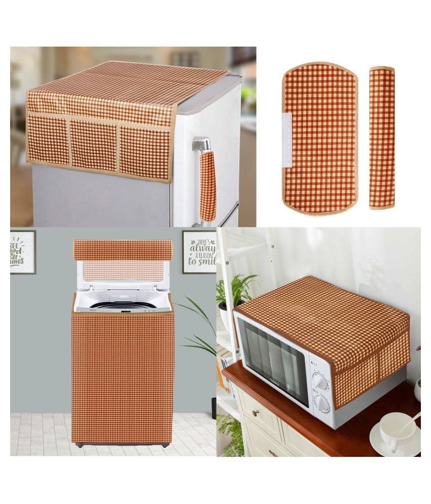     			E-Retailer Set of 5 PVC Brown Fridge Top Cover