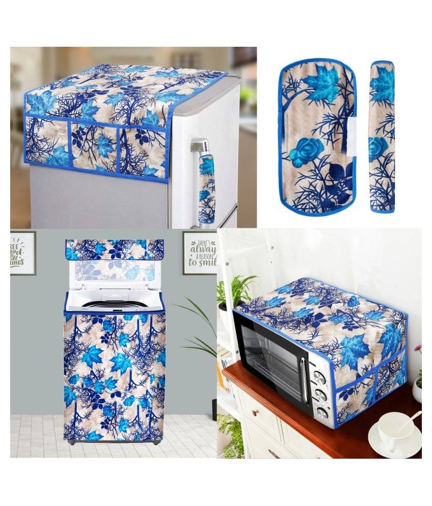     			E-Retailer Set of 5 Polyester Blue Fridge Top Cover