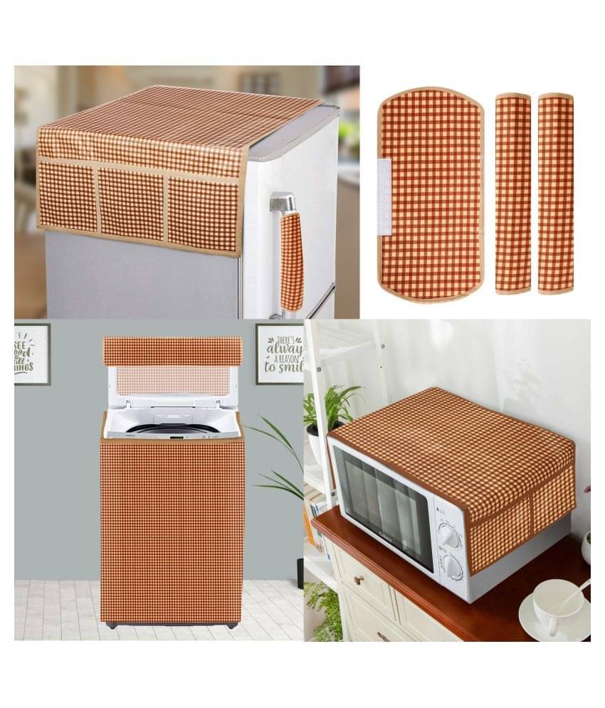     			E-Retailer Set of 6 PVC Brown Fridge Top Cover