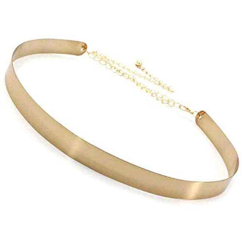 LIVISORB Female Plain Metal Waist band belt Free size,width 2cm Golden colour,for Casual dress and special occasions. (BL4093_GOLD2) Item Name (aka Title)