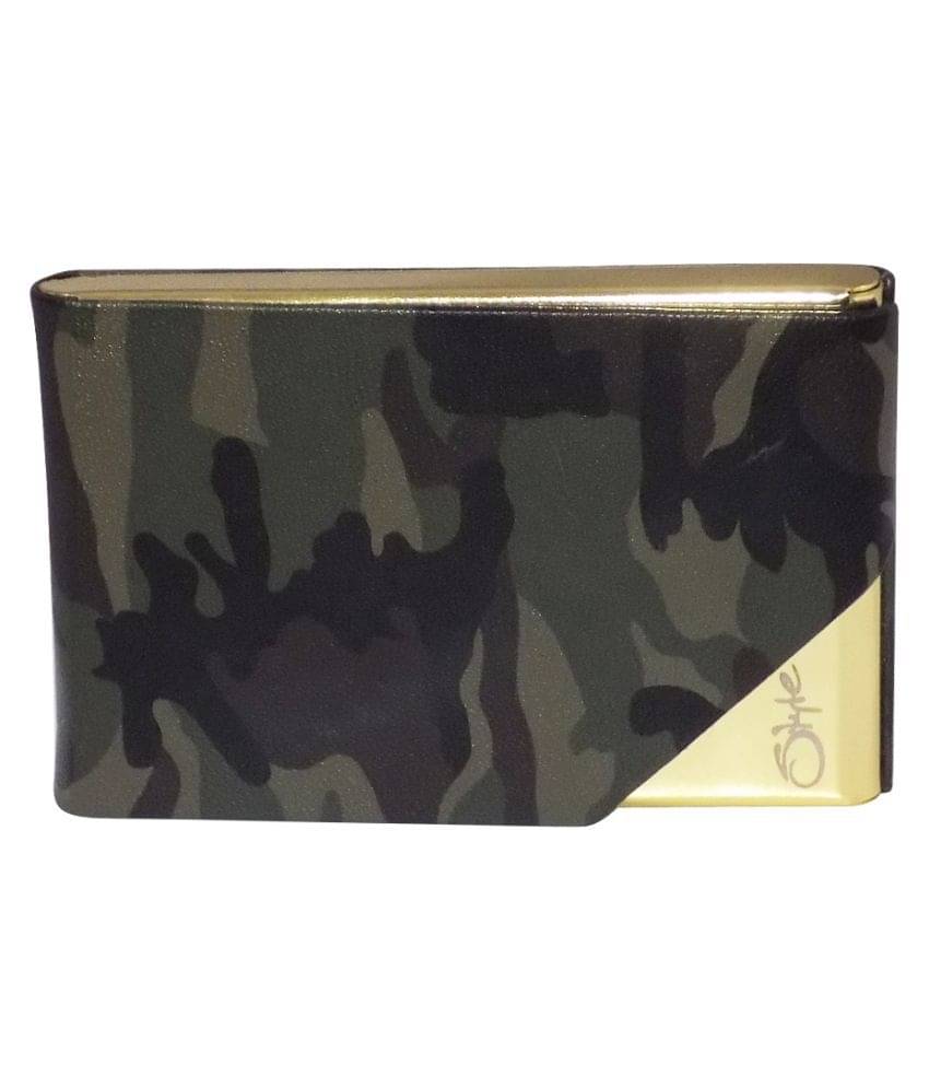     			STYLE SHOES Leather Army Gold Green Atm, Visiting , Credit Card Holder, Pan Card/ID Card Holder , Pocket wallet Genuine Accessory for Men and Women