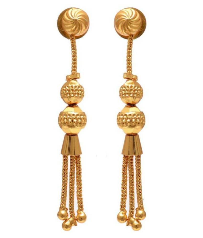 Jewar Mandi - Golden Danglers Earrings ( Pack of 1 ) - Earrings | Buy online on ZillyBuy