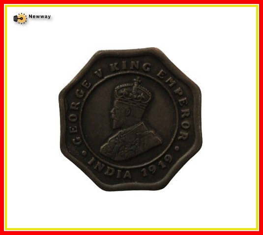     			4 Anna 1919 - George V King Emperor British India Extremely Rare Coin