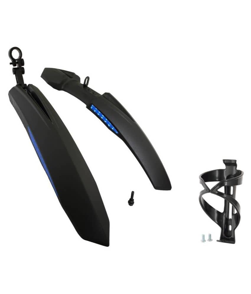 Dark Horse Atom Mudguard with Blue Reflective Tape with FREE Black Bottle Cage - Sports and Fitness Equipment | Buy online on ZillyBuy