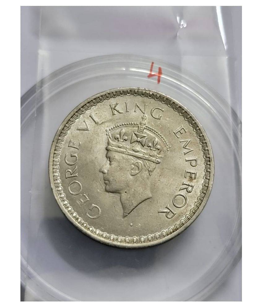     			George VI One Rupee 1943 Silver Coin High Grade UNC