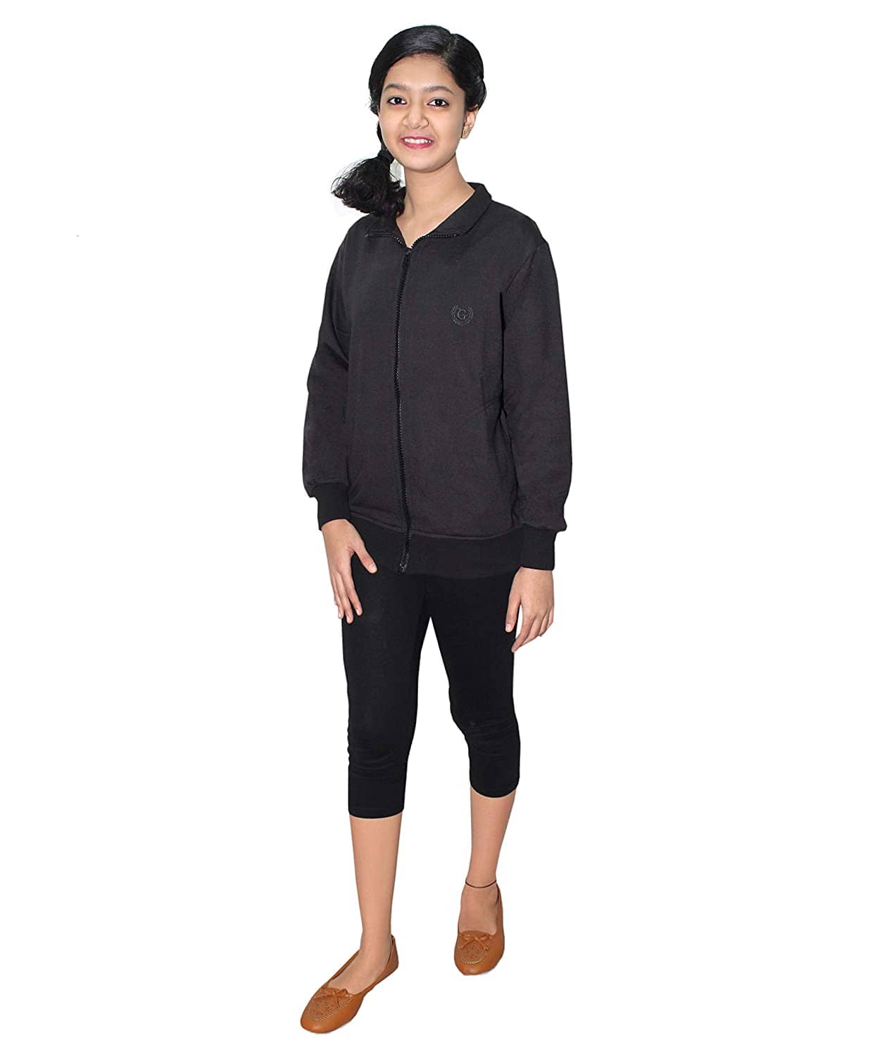 Goodluck Single Girls Hosiery Cardigans ( Black )