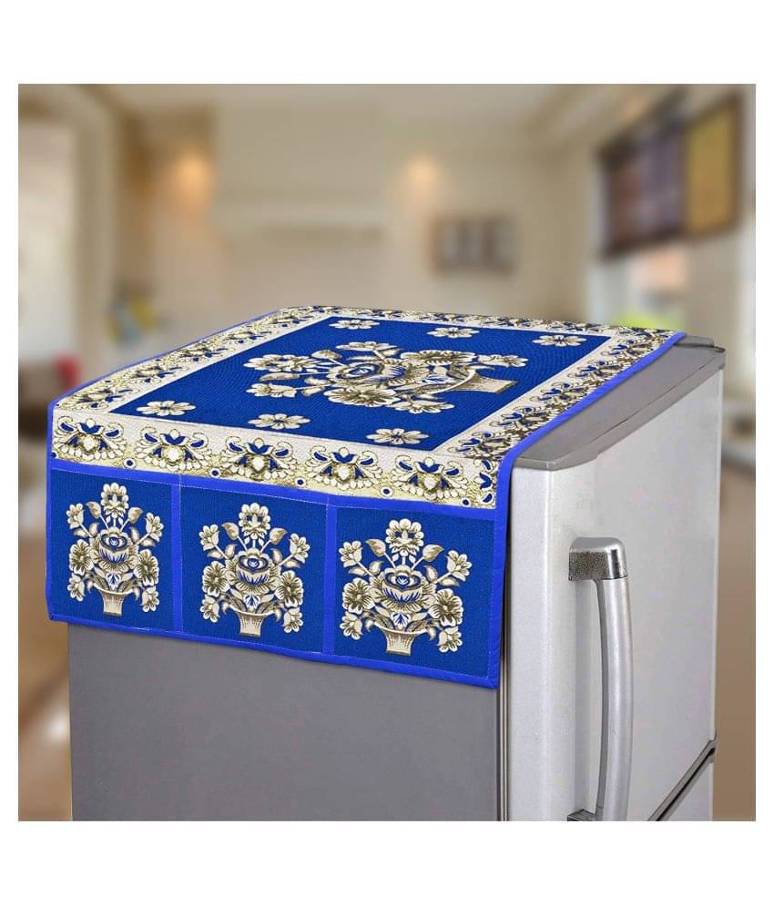 E-Retailer - Blue Polyester Fridge Top Cover (Pack of 1) E-Retailer - Blue Polyester Fridge Top Cover (Pack of 1)
