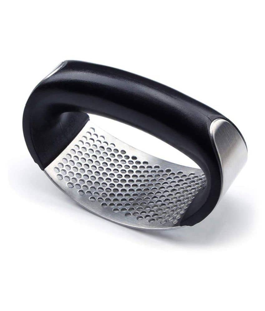Mini Kiki Stainless Steel Garlic Press Crusher, Kitchen Garlic Presser Garlic Crusher Squeezer Mincer Chopper Garlic Chopper