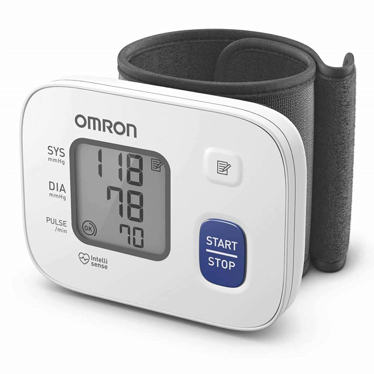 Omron HEM 6161 Fully Automatic Wrist Blood Pressure Monitor with Intellisense Technology, Cuff Wrapping Guide and Irregular Heartbeat Detection for Most Accurate Measurement (White) Omron HEM 6161 Fully Automatic Wrist Blood Pressure Monitor with Intellisense Technology, Cuff Wrapping Guide and Irregular Heartbeat Detection for Most Accurate Measurement (White)