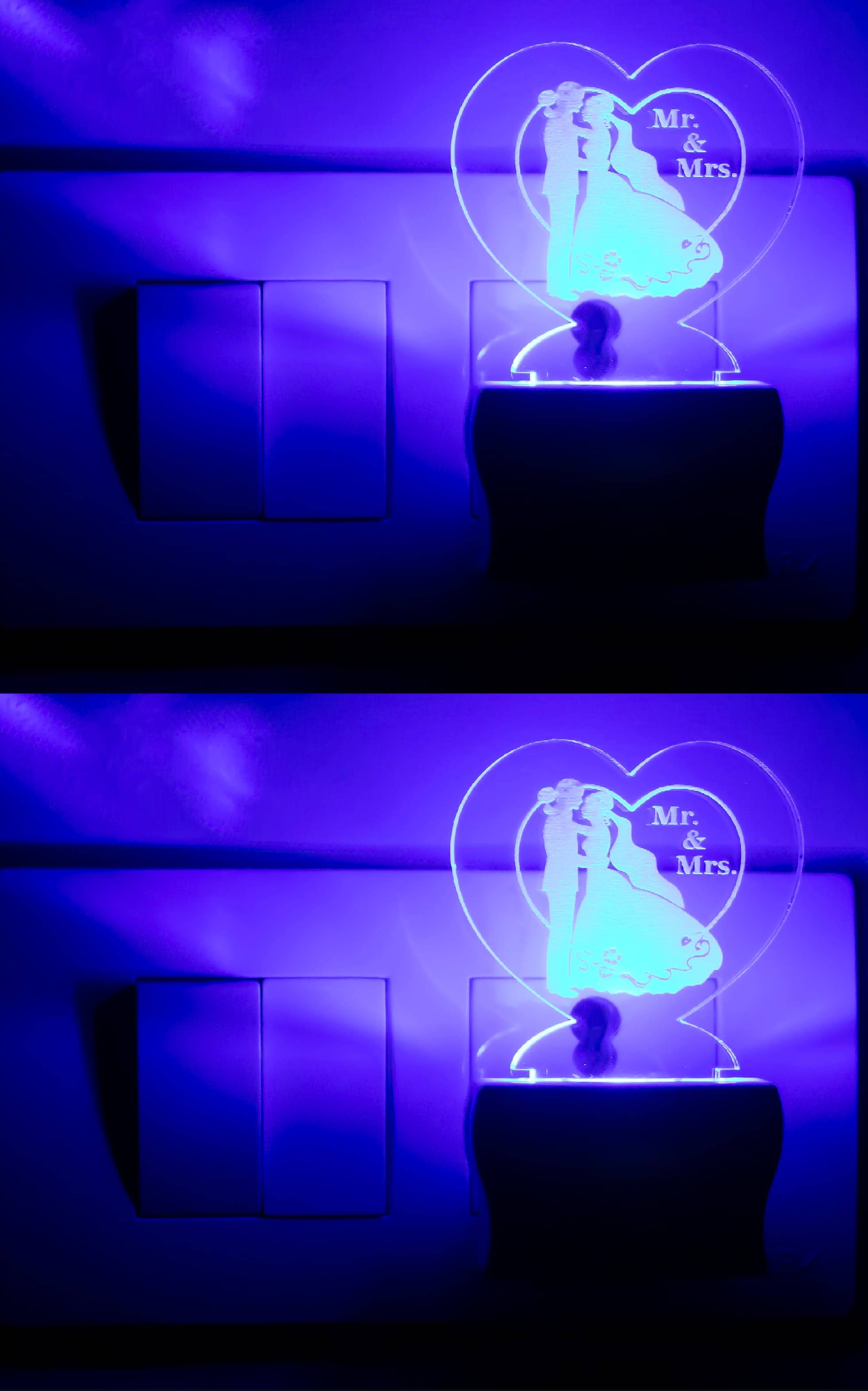     			AFAST 3D Illusion LED Kissing Under Tree Couple Night Lamp Multi - Pack of 4