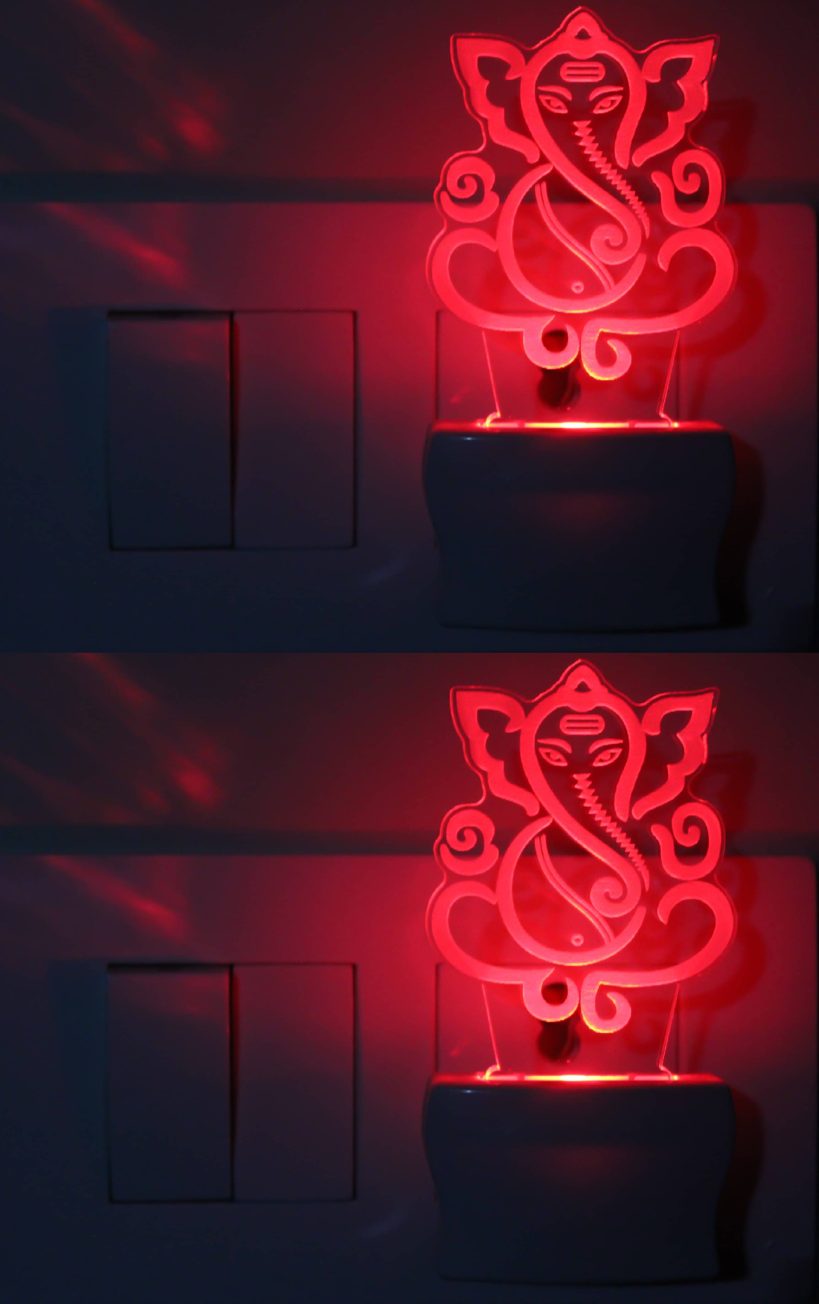     			AFAST 3D Illusion LED Peaceful Lord Buddha Night Lamp Multi - Pack of 2