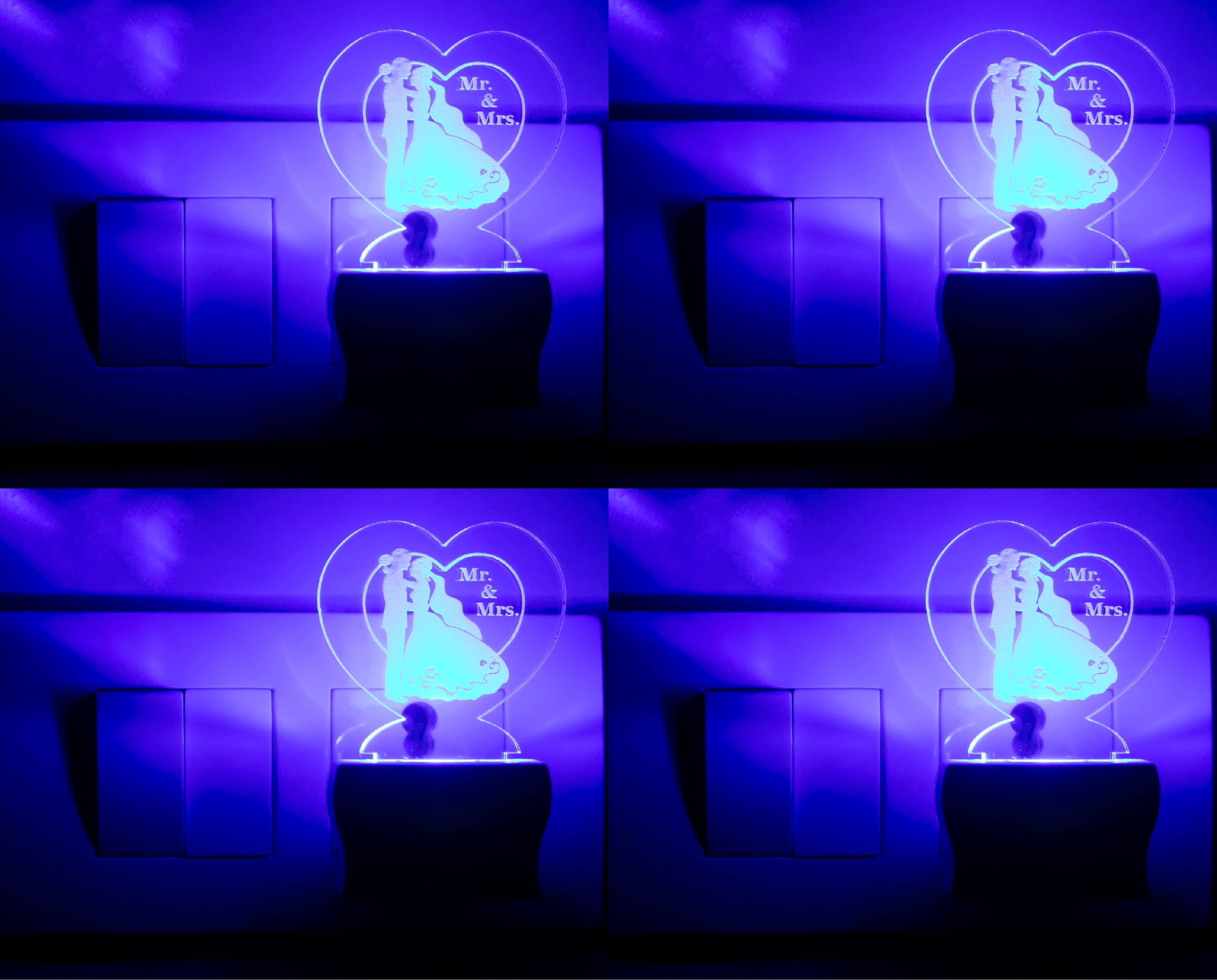 AFAST 3D Illusion LED Purposal Of Couple Night Lamp Multi - Pack of 4 AFAST 3D Illusion LED Purposal Of Couple Night Lamp Multi - Pack of 4