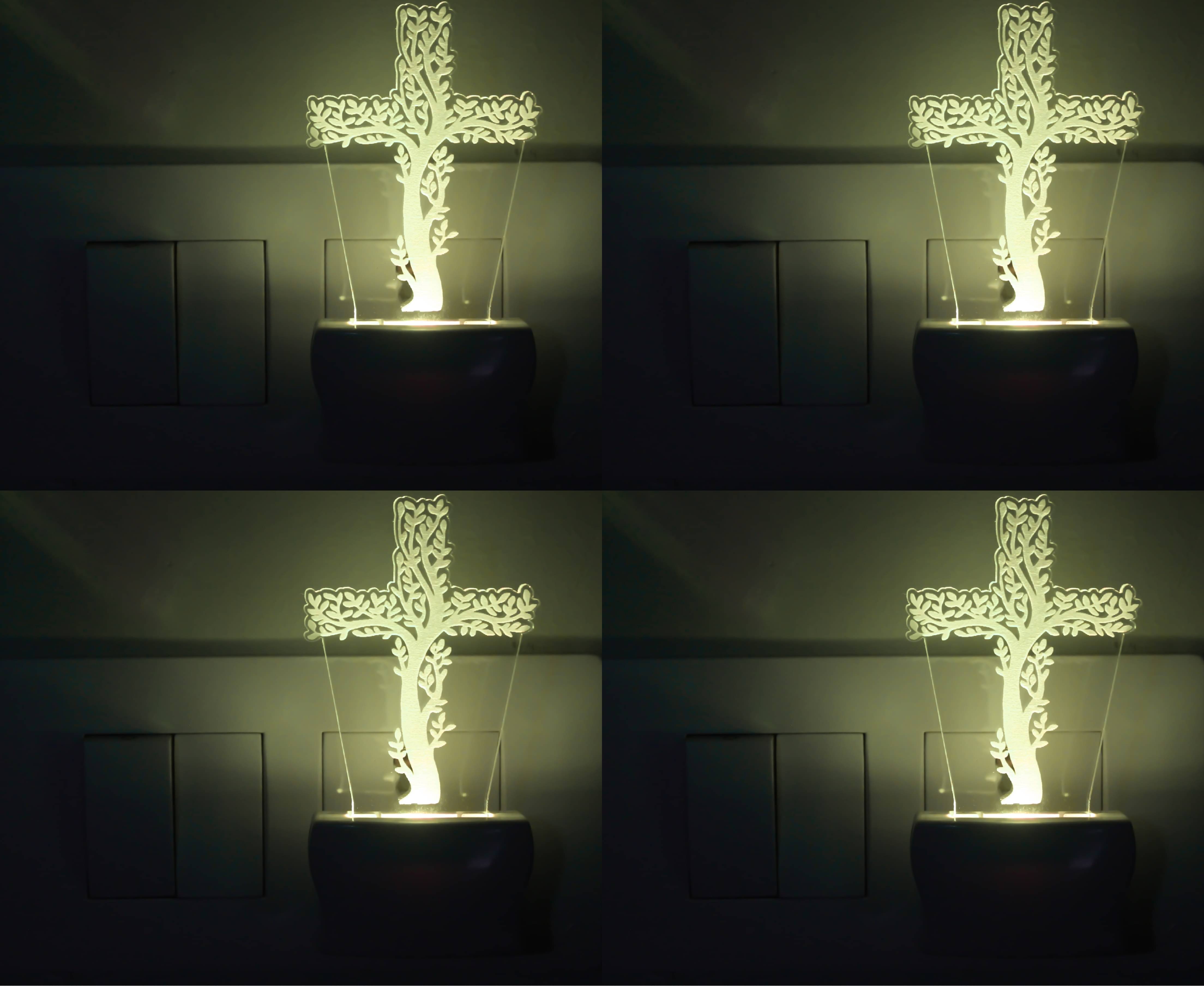 AFAST 3D Illusion LED Symbol Of OM With Holy Trident Night Lamp Multi - Pack of 4 AFAST 3D Illusion LED Symbol Of OM With Holy Trident Night Lamp Multi - Pack of 4
