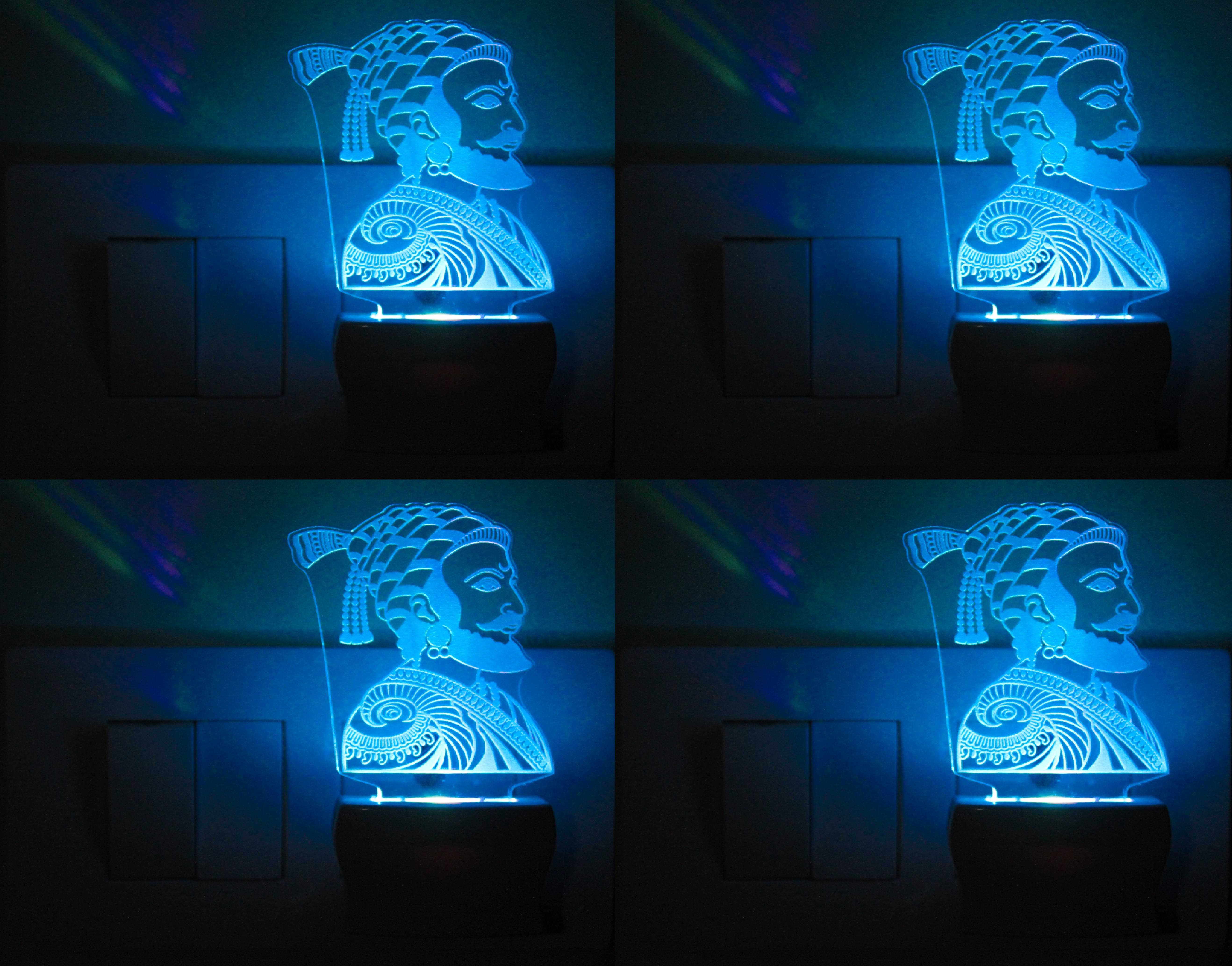     			AFAST 3D Illusion LED Symbol Of Lord Mahdev's OM Night Lamp Multi - Pack of 4