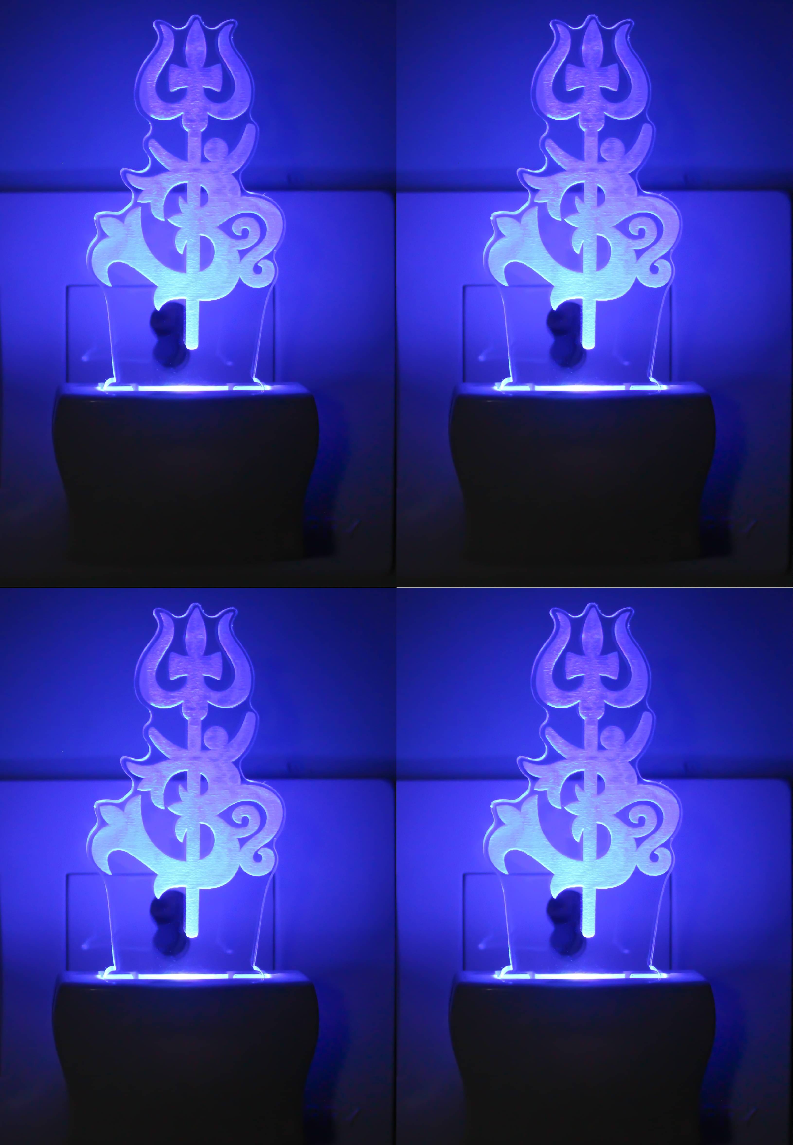     			AFAST 3D Illusion LED Symbol ofSikh Khanda Night Lamp Multi - Pack of 2