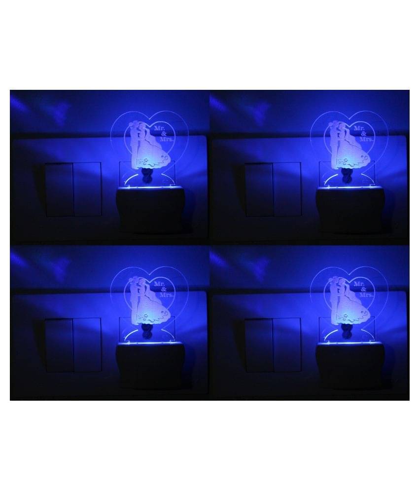 Somil 3D Illusion LED Dancing Pair Night Lamp Multi - Pack of 4 Somil 3D Illusion LED Dancing Pair Night Lamp Multi - Pack of 4