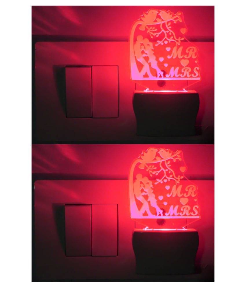     			Somil 3D Illusion LED Lord Buddha Night Lamp Multi - Pack of 4