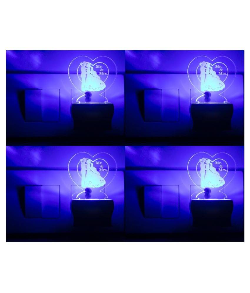 Somil 3D Illusion LED Purposal Of Couple Night Lamp Multi - Pack of 4 Somil 3D Illusion LED Purposal Of Couple Night Lamp Multi - Pack of 4