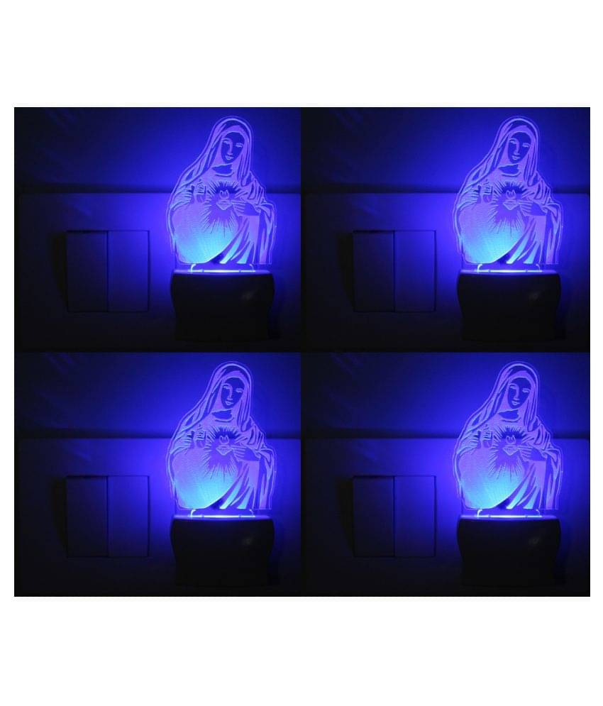 Somil 3D Illusion LED Sikh's Holy Symbol Khanda Night Lamp Multi - Pack of 4 Somil 3D Illusion LED Sikh's Holy Symbol Khanda Night Lamp Multi - Pack of 4
