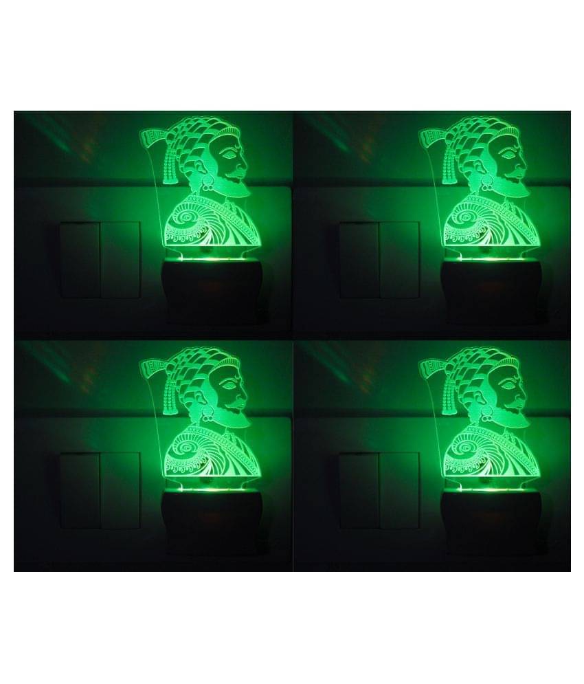     			Somil 3D Illusion LED Symbol Of Holy OM Night Lamp Multi - Pack of 4