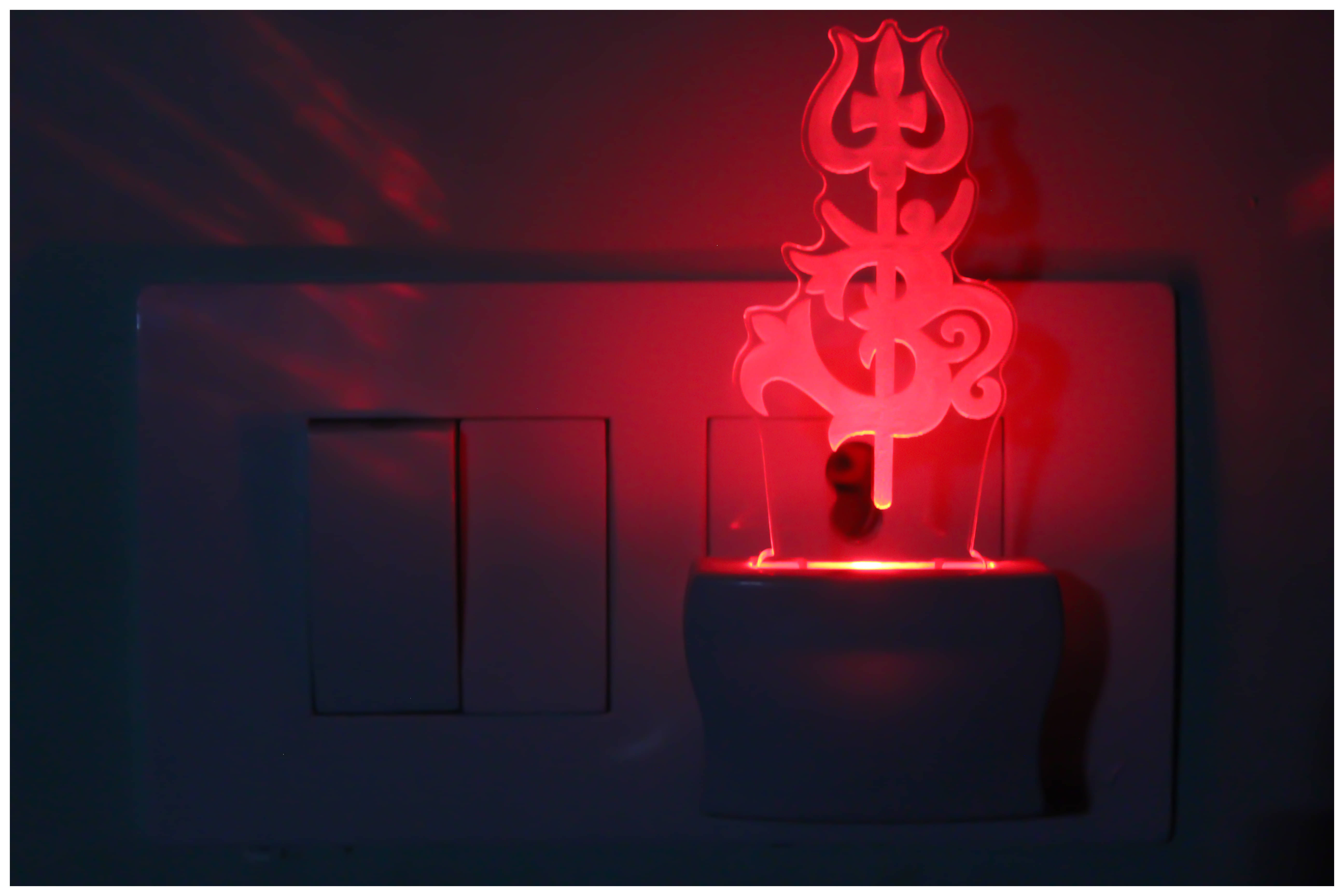     			Somil 3D Illusion LED Symbol Of OM With Holy Trident Night Lamp Multi - Pack of 2