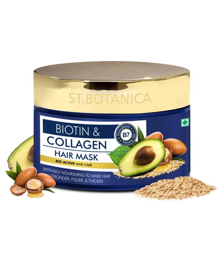 StBotanica Biotin & Collagen Hair Mask For Stronger, Fuller hair Hair Mask 200 mL