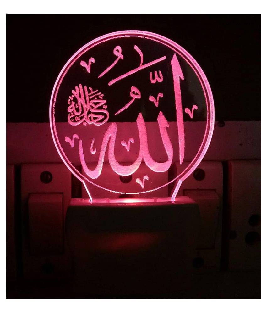 UKANI 3D Allah Jalle Jalaluhu Written Night lamp Night Lamp Multi Night Lamp Multi - Pack of 1 UKANI 3D Allah Jalle Jalaluhu Written Night lamp Night Lamp Multi Night Lamp Multi - Pack of 1
