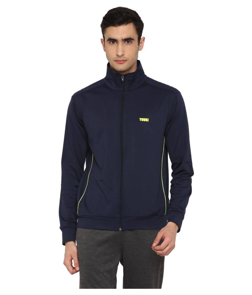     			YUUKI Navy Polyester Jacket
