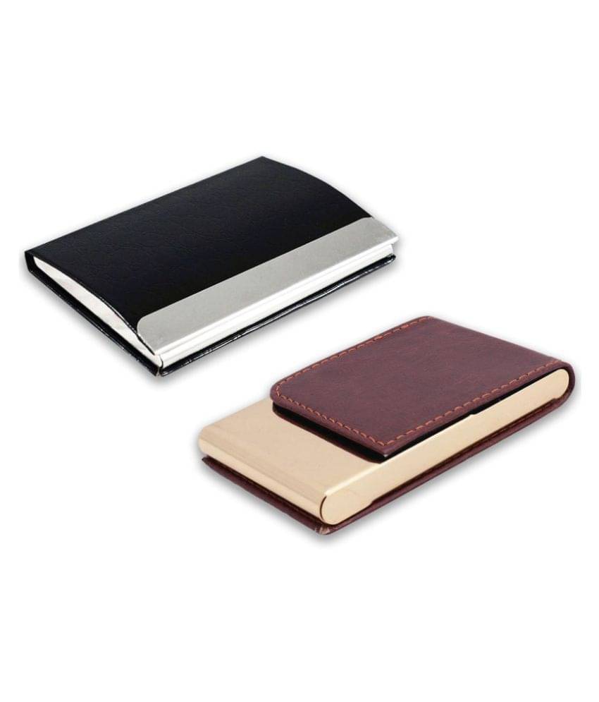 Multicolor Artificial Leather Professional Looking Debit/Credit/Business/Visiting Card Holders for Men and Women Set of 2 (upto 15 Cards Capacity) Multicolor Artificial Leather Professional Looking Debit/Credit/Business/Visiting Card Holders for Men and Women Set of 2 (upto 15 Cards Capacity)