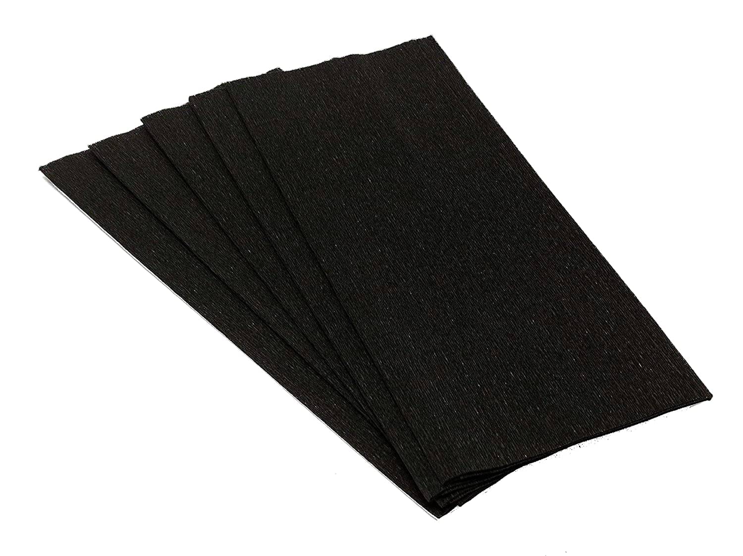    			PRANSUNITA Flower Making Duplex Wrinkled Stretchable Crepe Paper for DIY Flower Making and Wrapping, Size: - 25 x 55 cm - Pack of 5 Sheets (BLACK)