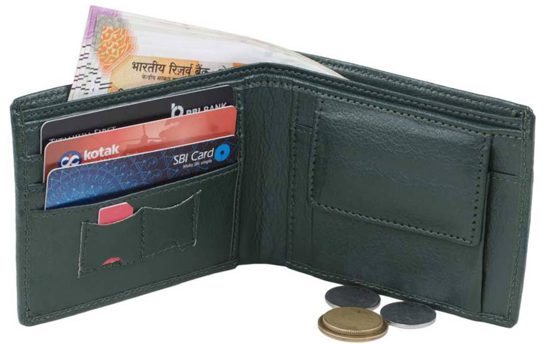 SUNSHOPPING - Green PU Men's Regular Wallet ( Pack of 1 ) - Handbags | Buy online on ZillyBuy