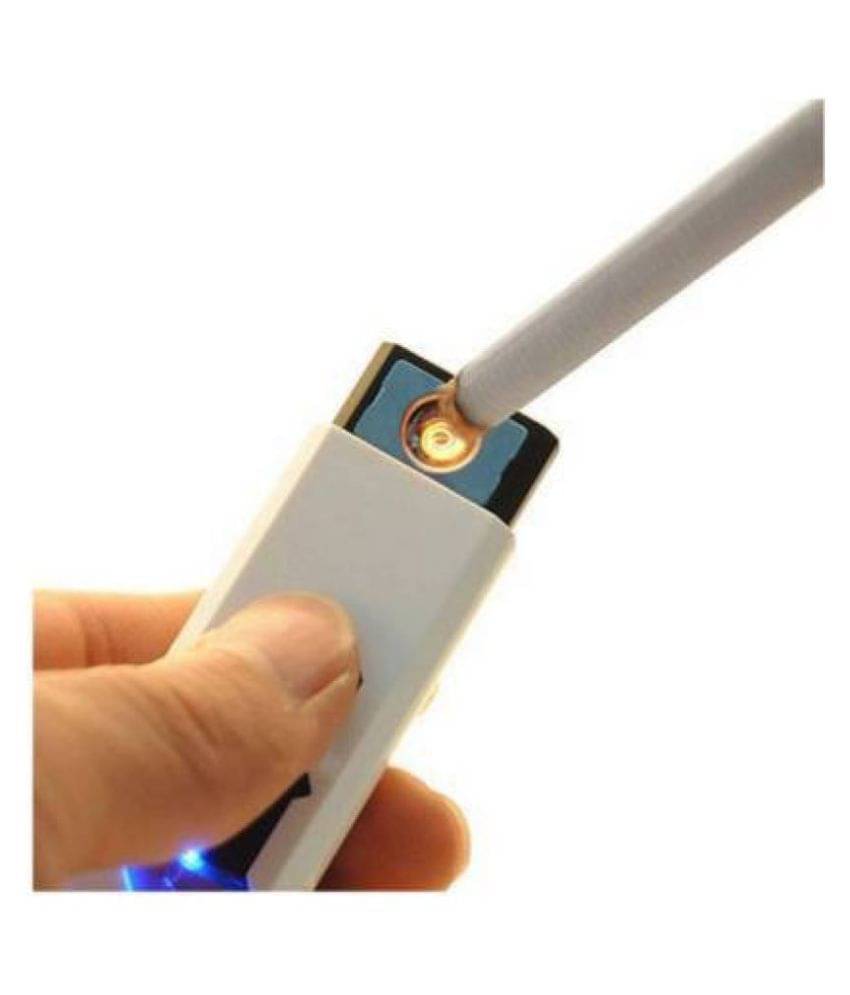     			USB Rechargeable Electronic Flameless Lighter(WHITE)