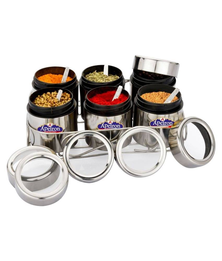     			APEIRON MULTI PURPOSE DABBA Steel Spice Container Set of 6 175 mL