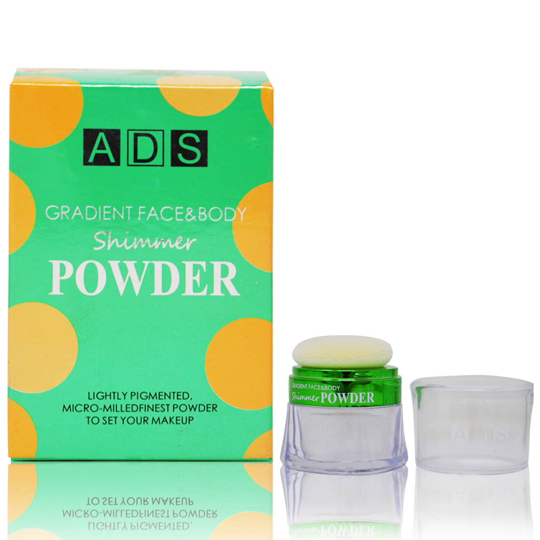 ADS Gradient Face & Body Shimmer Powder, (A8667-02), Beight Silver, 9.5g With Lilium Hand Cleanser ADS Gradient Face & Body Shimmer Powder, (A8667-02), Beight Silver, 9.5g With Lilium Hand Cleanser