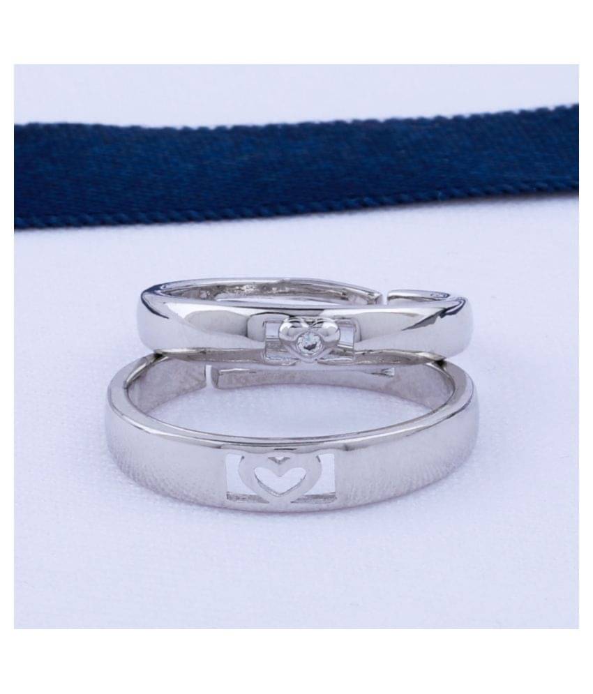 Adjustable Couple Rings Set for lovers Silver Plated Solitaire for Men and Women-2 pieces     			Adjustable Couple Rings Set for lovers Silver Plated Solitaire for Men and Women-2 pieces