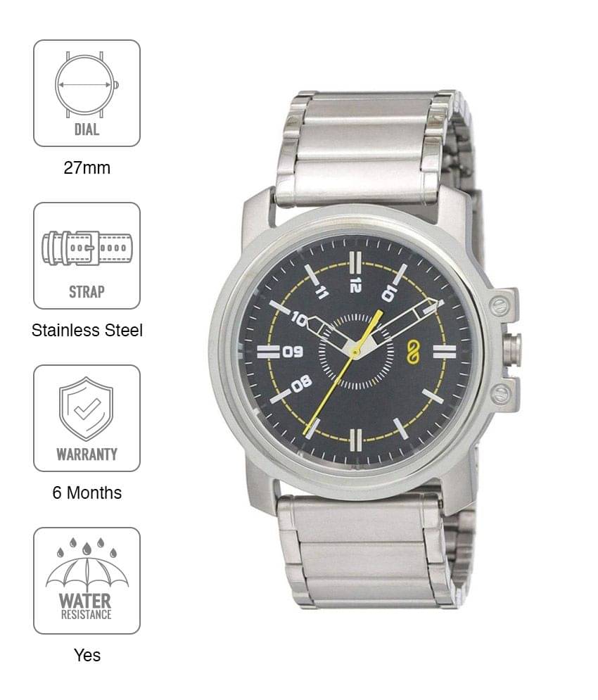     			DIGITRACK - Silver Stainless Steel Analog Men's Watch