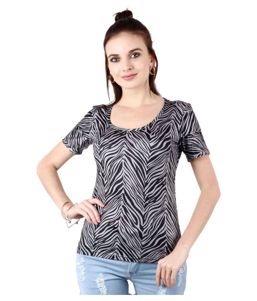 POPWINGS Women's Polyester Regular Top ( Grey ) POPWINGS Women's Polyester Regular Top ( Grey )