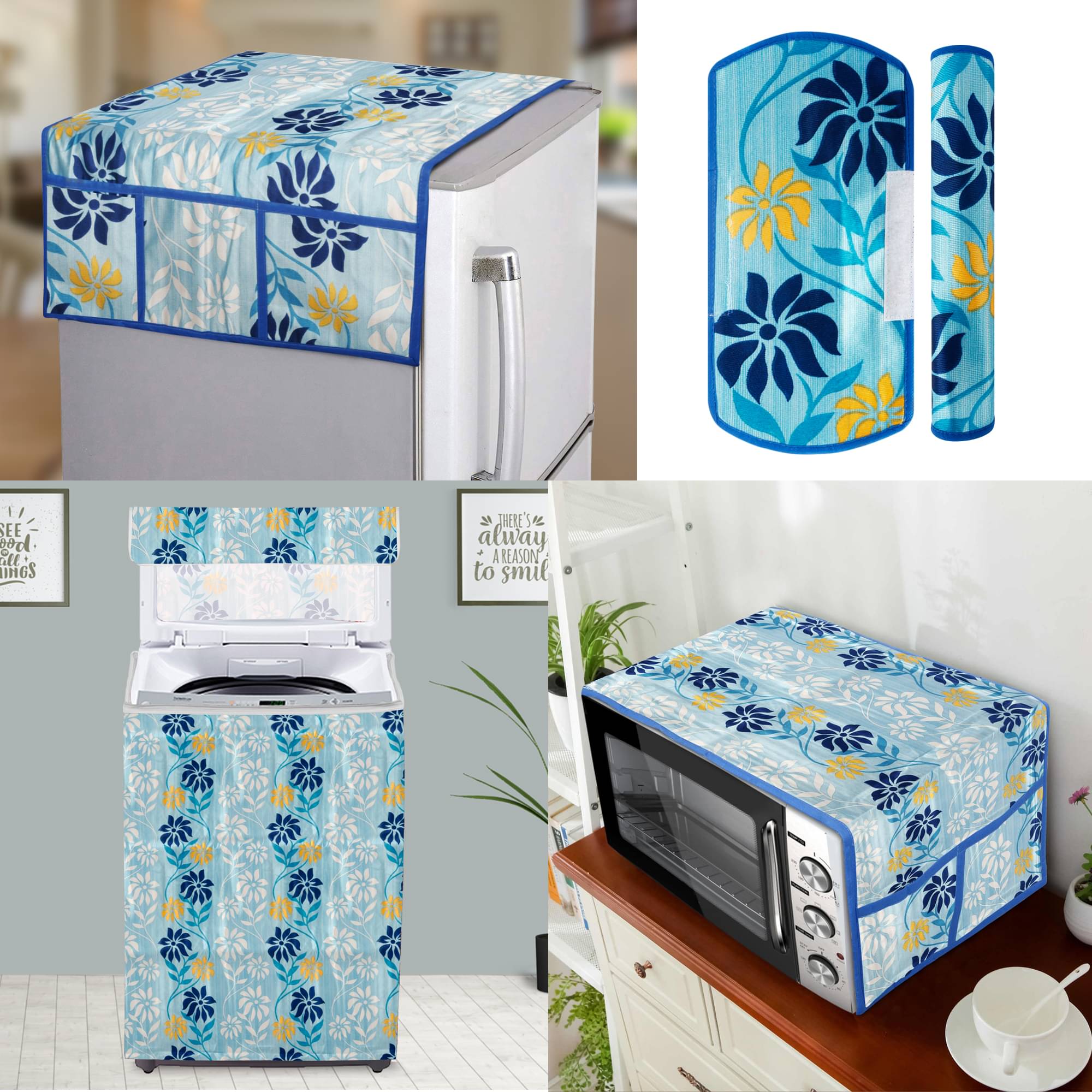    			E-Retailer Set of 5 Polyester White Fridge Top Cover